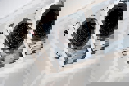 Two air ducts installed in a ceiling