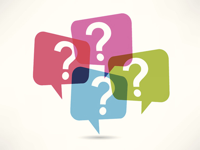 Colorful overlapping speech bubbles